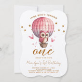 Rosa Schale 1. Geburtstag Einladung (Vorderseite)