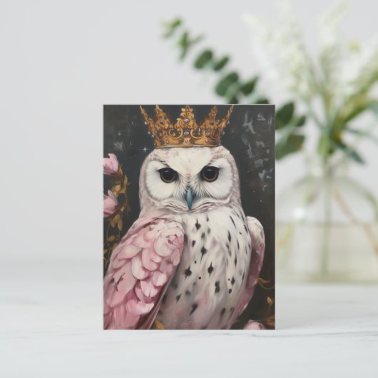 Rosa Schale mit Krone Postkarte (Stehend Vorderseite)
