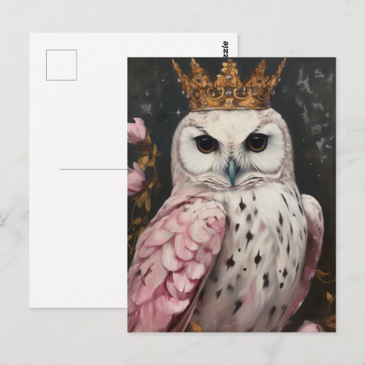 Rosa Schale mit Krone Postkarte (Vorne/Hinten)