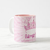 Rosa Schale Prinzessin-Crown Tiara Coffee Mug Zweifarbige Tasse (Vorderseite Links)