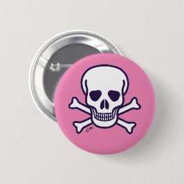 Rosa Schaltfläche "Skull" Button