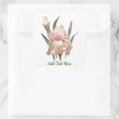Rosa Scham Iris Quadratischer Aufkleber (Tasche)