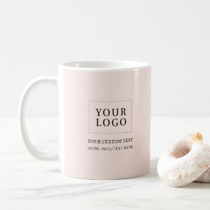 Rosa Scham   Minimales Geschäftslogo Werbeartikel Kaffeetasse