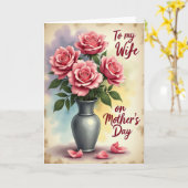 Rosa Schamesröten Muttertagskarte Karte (Gelbe Blume)