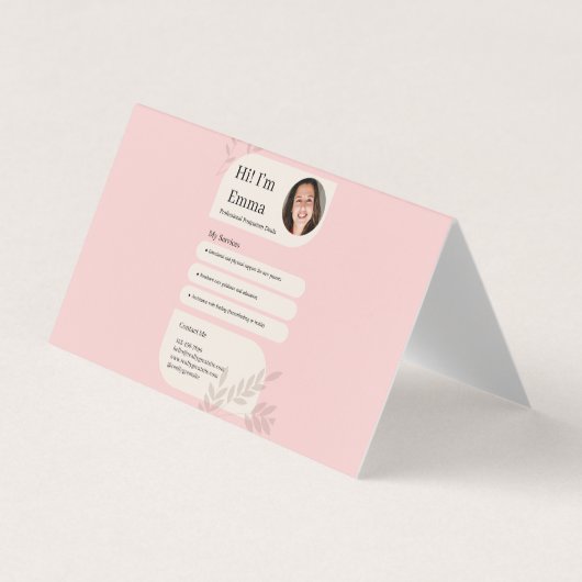 Rosa-Schamrot-Postpartum-Doula-Professionelles-Des Visitenkarten (Vorderseite)