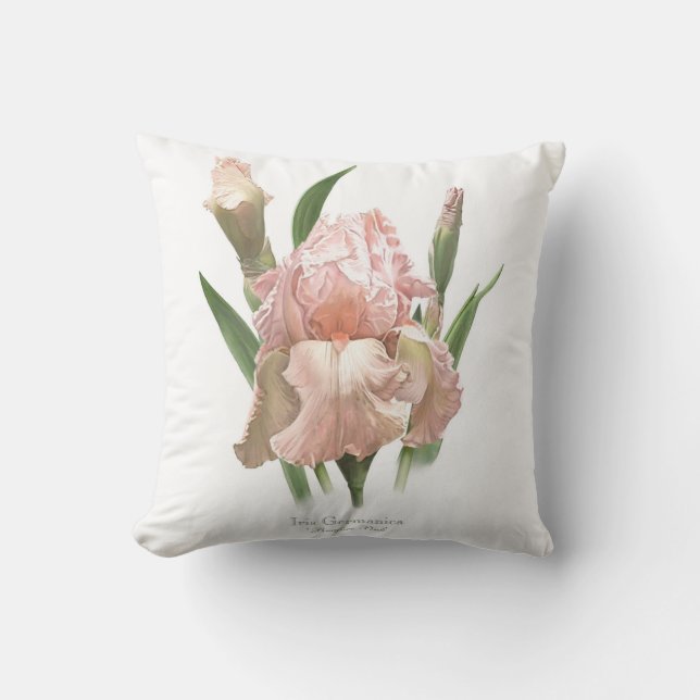 Rosa Schamröte Schwertlilie Kissen (Vorderseite)