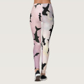 Rosa Schattenhai auf Gradientengalaxie Leggings (Rückseite)
