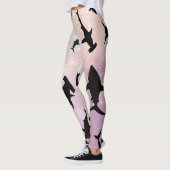 Rosa Schattenhai auf Gradientengalaxie Leggings (Links)