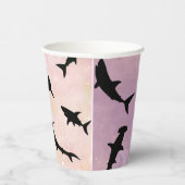 Rosa Schattenhai auf Gradientengalaxie Pappbecher (Rechts)