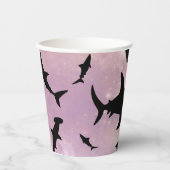 Rosa Schattenhai auf Gradientengalaxie Pappbecher (Vorderseite)