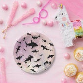 Rosa Schattenhai auf Gradientengalaxie Pappteller (Party)