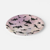 Rosa Schattenhai auf Gradientengalaxie Pappteller (Schrägansicht)