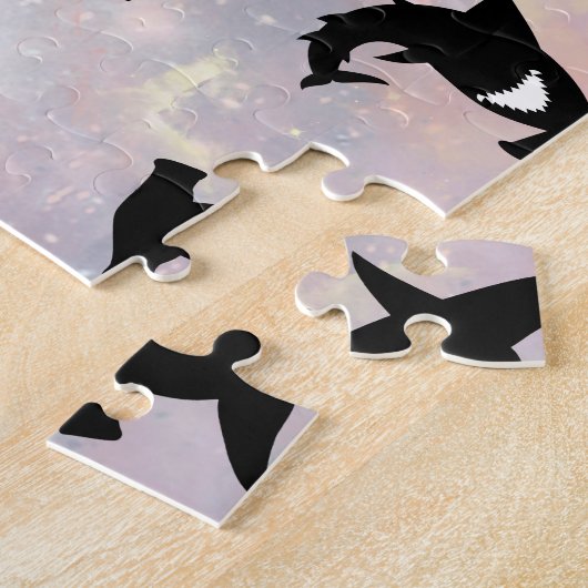 Rosa Schattenhai auf Gradientengalaxie Puzzle (Seite)