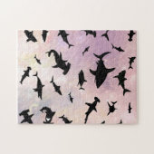 Rosa Schattenhai auf Gradientengalaxie Puzzle (Horizontal)