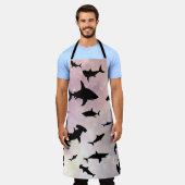 Rosa Schattenhai auf Gradientengalaxie Schürze (Getragen)