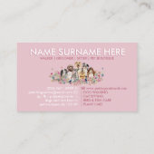 Rosa Schattenhund wächst zu Fuß Visitenkarte (Rückseite)