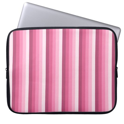 Rosa Schattenstreifen Laptopschutzhülle (Vorderseite)