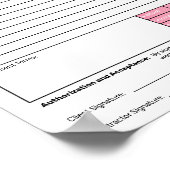 Rosa Schätzungs-Angebots-Arbeitsvorschlagsformular Poster (Ecke)