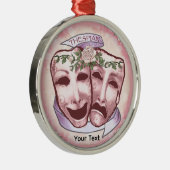 Rosa Schauspielermasken Ornament Aus Metall (Rechts)