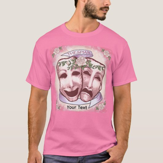 Rosa Schauspielermasken T-Shirt (Vorderseite)