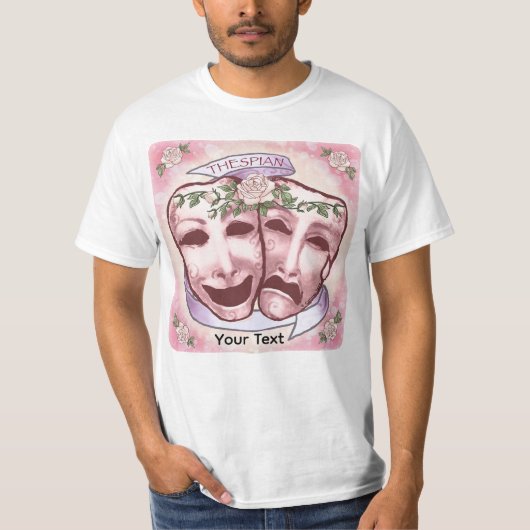 Rosa Schauspielermasken T-Shirt (Vorderseite)