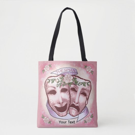 Rosa Schauspielermasken Tasche (Vorderseite)