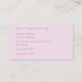 Rosa Schein-Edelstein-Juwelier-Visitenkarte Visitenkarte (Rückseite)