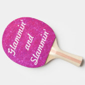 Rosa Schein-funkelnd Glitzer-bezaubernder Glittery Tischtennis Schläger (Seitenansicht)