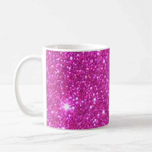 Rosa Schein-funkelnd Glitzer-Girly Kaffeetasse (Links)