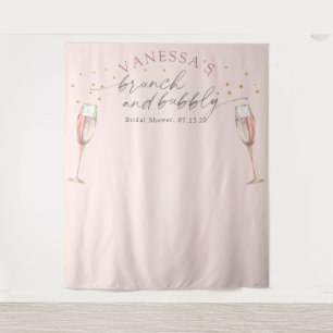 Rosa schicker Champagner-Brunch-Brautabschiedshint Wandteppich