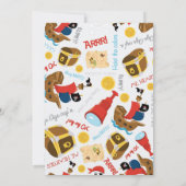 Rosa Schiffe und Party Piraten Einladung (Rückseite)