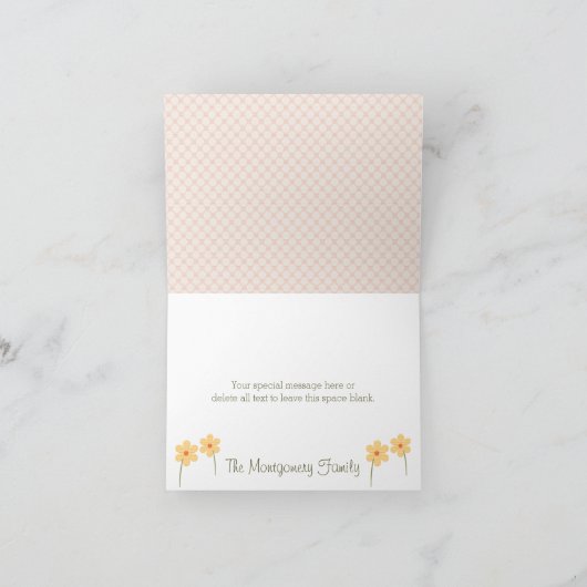 Rosa Schildkröte in der Windel-Babyparty danken Dankeskarte (Innenseite)