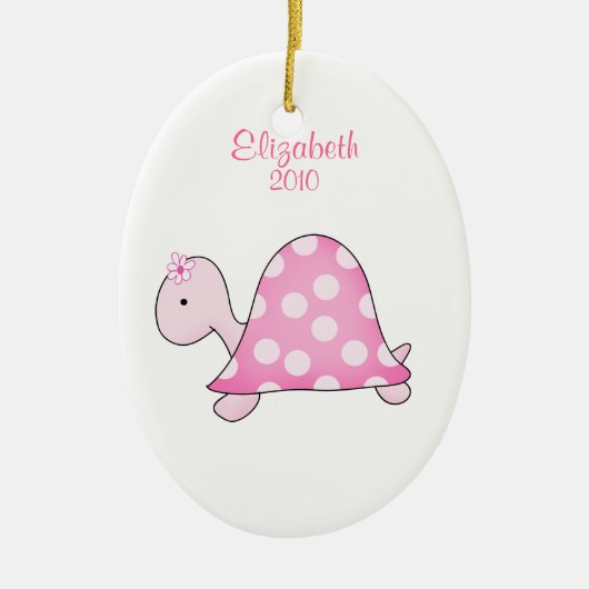 ROSA SCHILDKRÖTE personalisierte Keramik Ornament (Vorne)