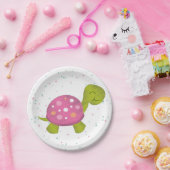 Rosa Schildkröteconfetti-Party-Platte Pappteller (Party)