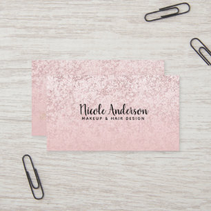 Rosa Schimmer Rosa-Gold Glitter Marmor Glamour Sch Visitenkarte