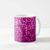 Rosa Schimmer, Silber, schwarze Sequenzen Kaffeetasse (VorderseiteRechts)