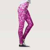 Rosa Schimmer, Silber, schwarze Sequenzen Leggings (Rechts)