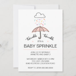Rosa Schirm Tinkle Baby Sprinkle Download-Invik Einladung