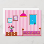 Rosa Schlafzimmer Einladungen (Vorne/Hinten)