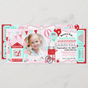 Rosa Schlag-Haus-Karnevals-Geburtstag Einladung