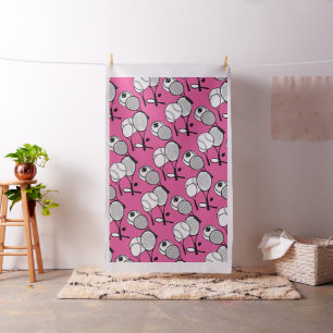 Rosa Schläger der Tennisspieler-Mädchen Stoff