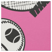 Rosa Schläger der Tennisspieler-Mädchen Stoff (Nahaufnahme)