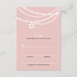 Rosa Schläger Mitzvah Glitzern-Davidsstern UAWG RSVP Karte