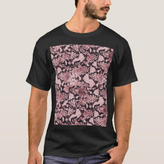 Rosa Schlange Druckgrafik T-Shirt