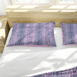 Rosa Schlange Hautfresse Kissenbezug