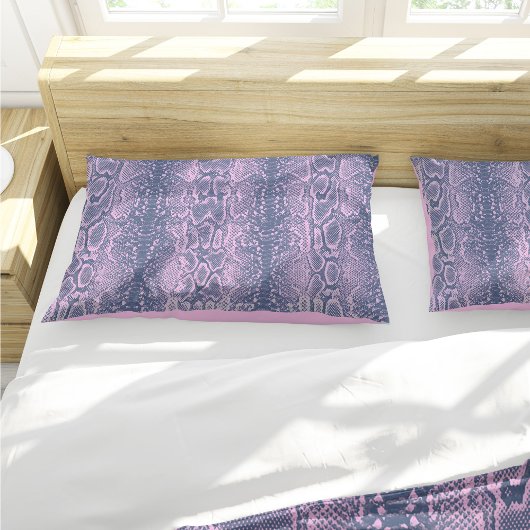 Rosa Schlange Hautfresse Kissenbezug