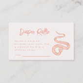 Rosa Schlange Windeln Raffel Ticket Begleitkarte (Vorderseite)