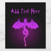 Rosa Schlangendrache Weinetikett (Einzelnes Label)