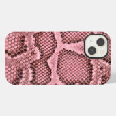 Rosa Schlangenhaut iPhone Hülle (Rückseite (Horizontal))