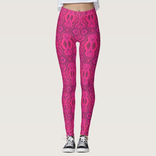 Rosa Schlangenhaut-Leggings Leggings (Vorderseite)